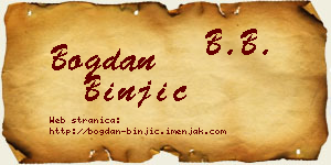 Bogdan Binjić vizit kartica